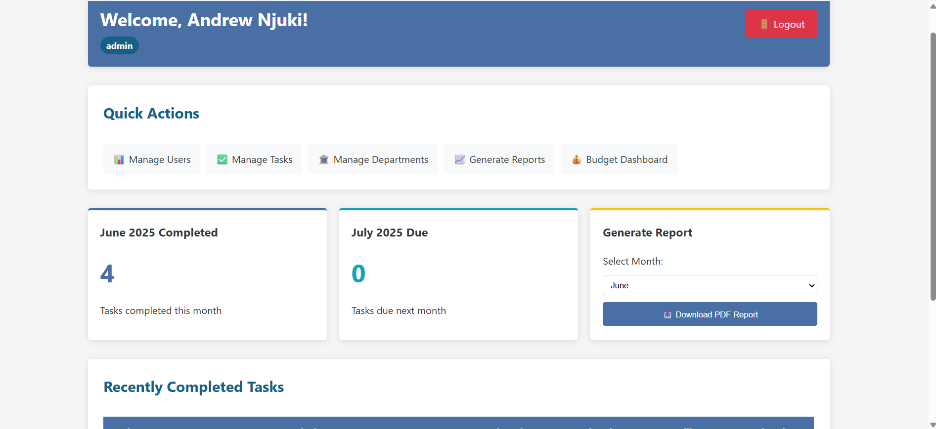 New Hope Task Management App Screenshot